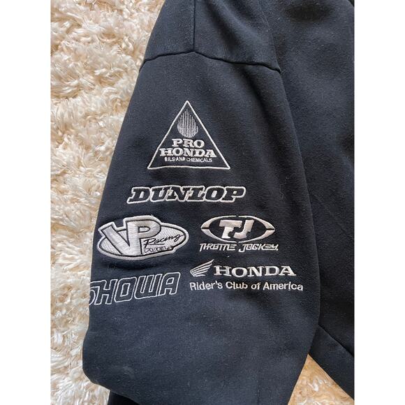 Fox Honda Zip Heavy Black Fleece and Faux Fur Racing Jacket XXL Sasquatch. Hood - Picture 3 of 10